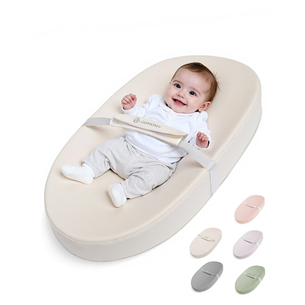 Comomy Vegan Leather Nappy Baby Changing Mat With Waterproof And Wipeable Pu Cover, Anti-Roll And Anti-Slip Diaper Chang Mat With Safety Straps, Porta