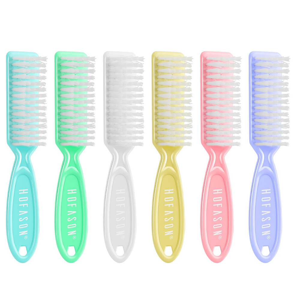 Hofason Nail Clean Brush 6Pcs Handle Grip Nail Brush, Hand Fingernail Cleaner Brush Manicure Tools Scrub Cleaning Brushes Kit For Toes And Nails