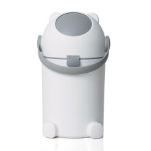 FLOWCASA N2 Nappy Bin with Odour Control, 12L Capacity, One-Handed Operation, Universal Bin Liners, Cute Bear Design