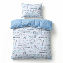 BABYSAFE Baby Cot Bed Duvet Cover Set Boys 135 X 100 with Toddler Pillowcase 40x60 Cm 100% Cotton