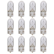 Verazquy 12 Pcs 501 W5W T10 Car Bulbs, Capless Sidelight Car Interior Tail Indicator Repeater Interior Number Plate Dashboard Light Bulb