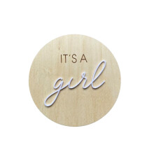 Baby J's - It's a Boy/Girl Reversible Announcement Wooden Plaque - Perfect Gender Reveal or Babyshower Gift