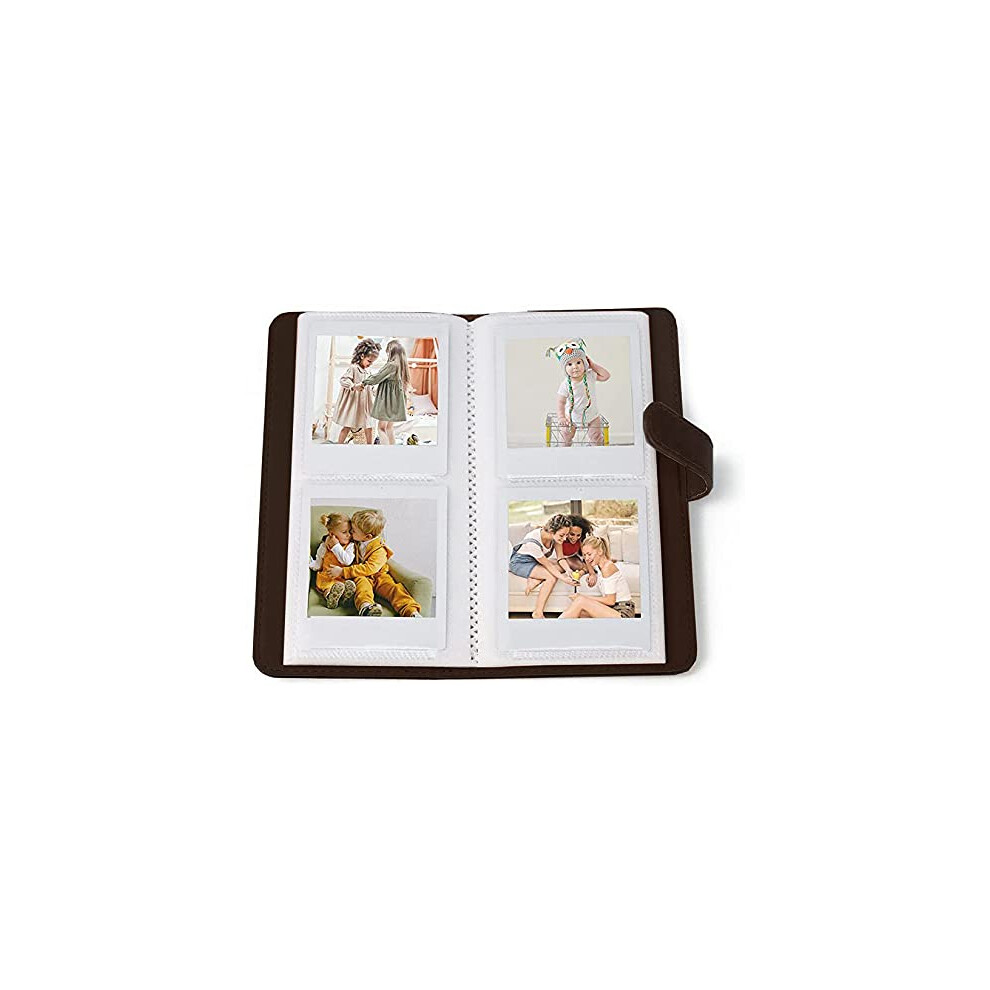 Mini Photo Album For Fujifilm Instax Square Sq6 Sq40, 80 Pockets Premium Pu Leather Film Wallet For Instax Square Sq1/Sq10/Sq20/Sq6/Sq40 Berfea