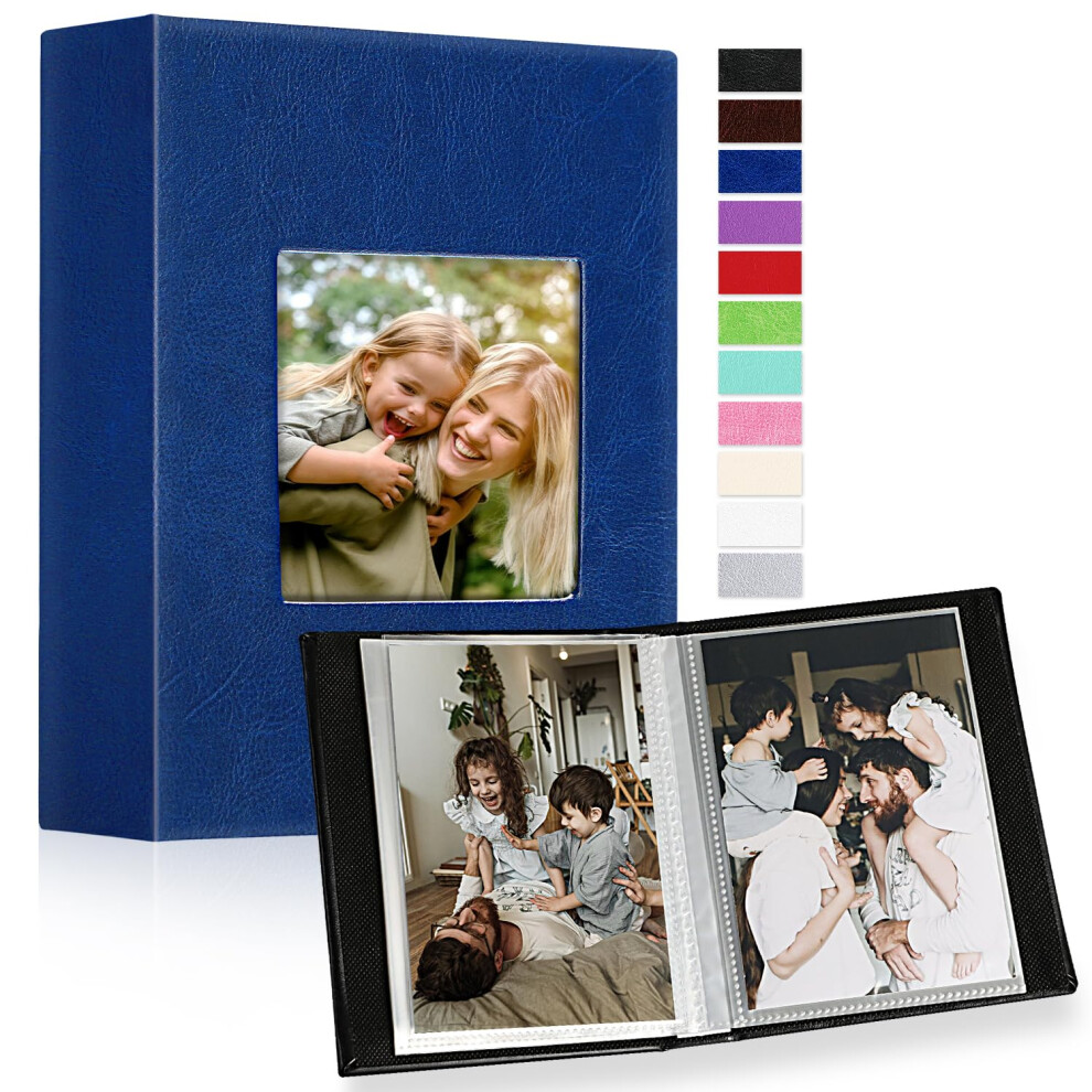 Photo Album 10 X 15 Mini Small Format 100 Pockets 2 Packs Leather Fabric Album For Vertical Photos Black Ywlake