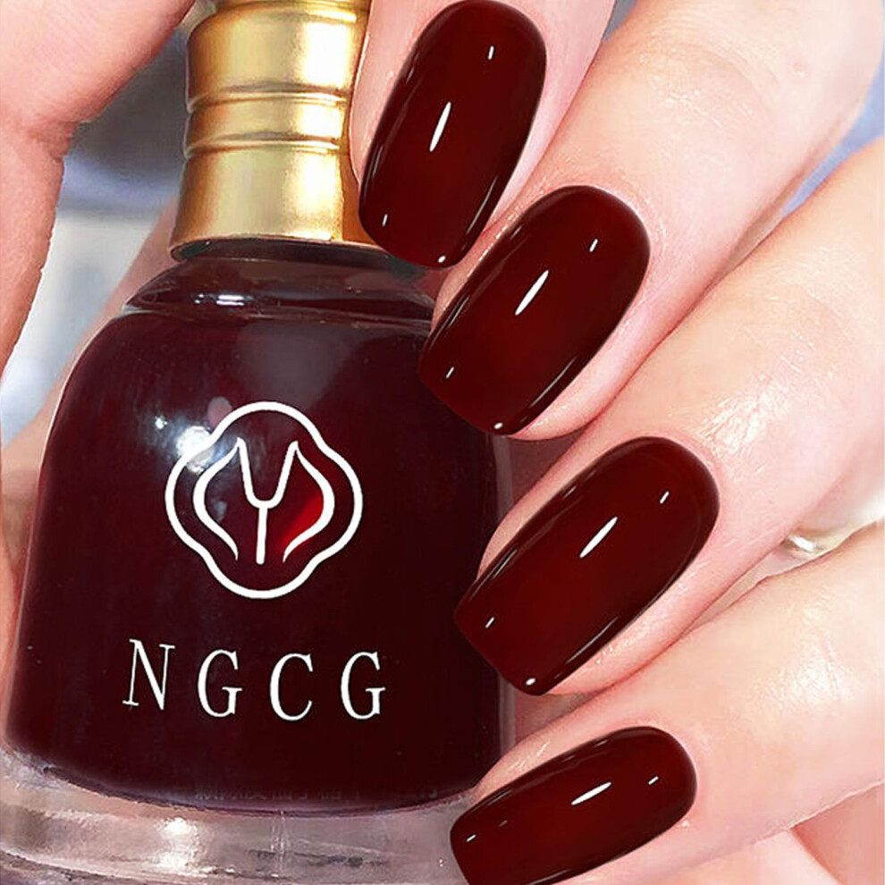 Kayzon Red Wine Nail Polish, Quick Drying Nail Varnish, Christmas Burgundy Cherry Nail Paint Gel