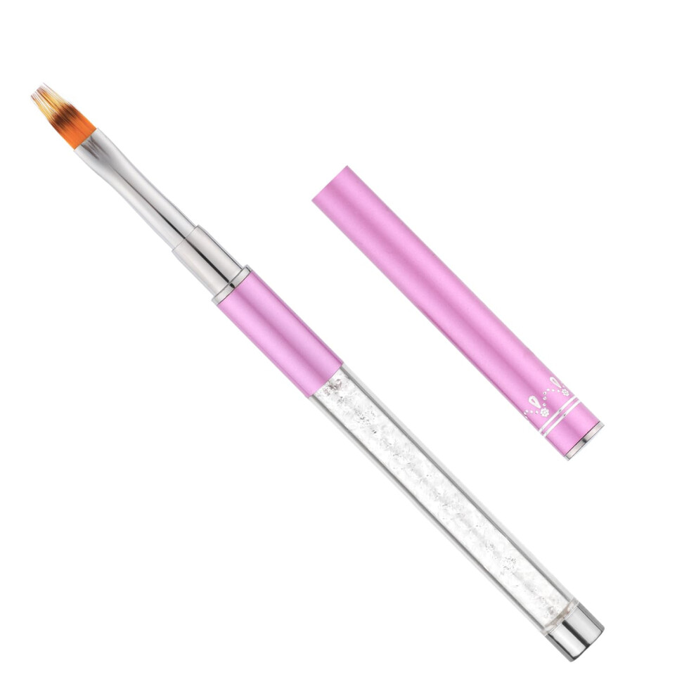 Nqeuepn Purple Ombre Nail Brush, Nail Painting Art Brushes With Rhinestone Handle Nail Design Brush For Nails Extension Manicure Cleaning Gradient Gel Polish