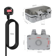 Waterproof Outdoor Sockets with 10 meters Extension Cord Weatherproof
