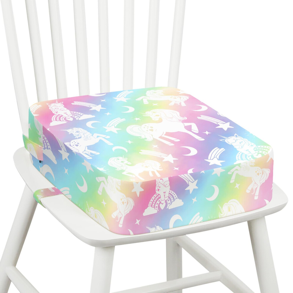 Omedecal Toddler Booster Seat For Dining Table, 10Cm Thick Strong Support Kids Booster Cushion With Adjustable Straps