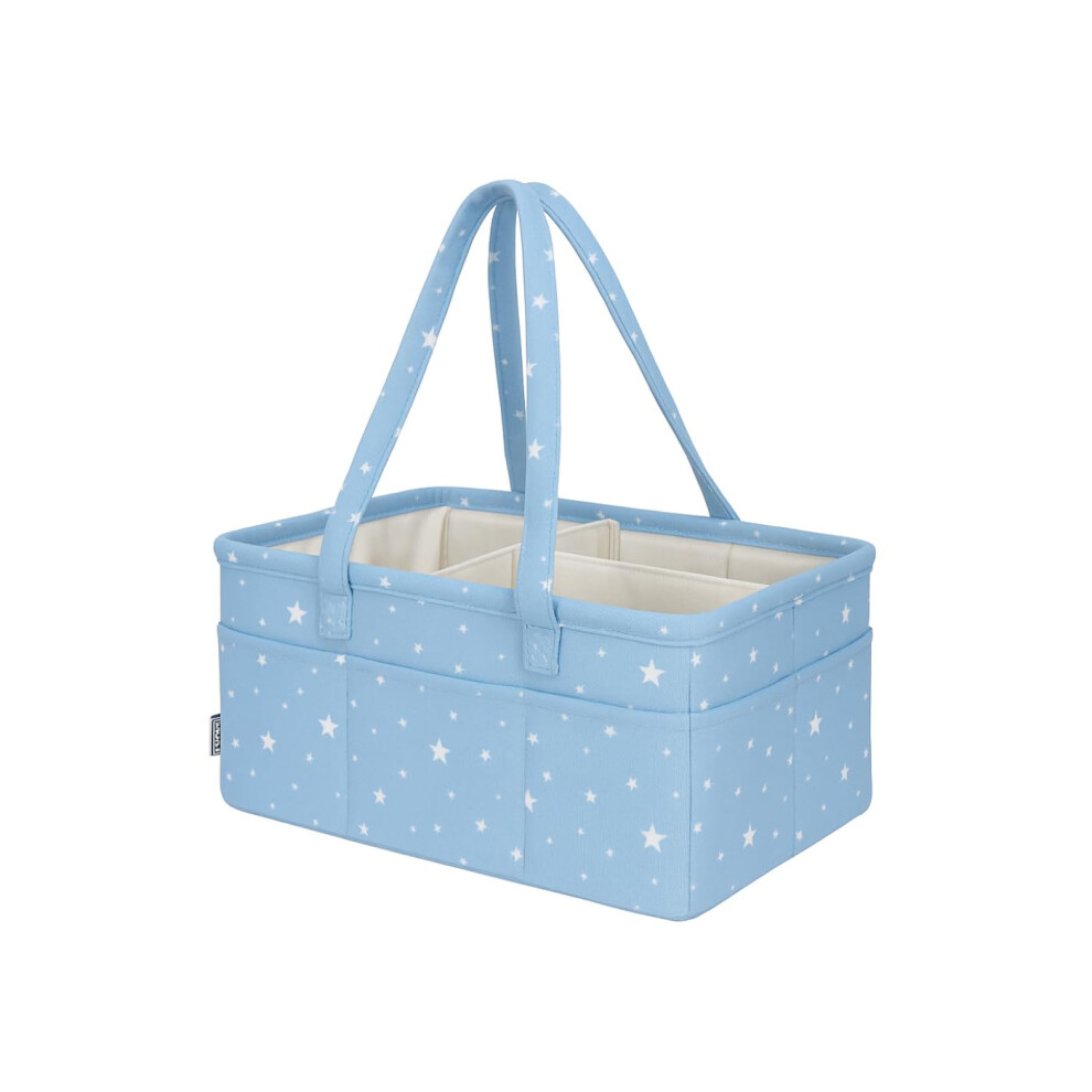 Little Finds Portable Nappy Caddy Organiser, Cotton Diaper Changing Basket,Baby Nursery Essentials Organiser