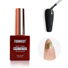 FZANEST Matte Gel Top Coat Chrome-proof, 15ml Chrome Isolation Powder-Resist Matte Finish for Nail Art Painting Long Lasting UV Gel Polish DIY