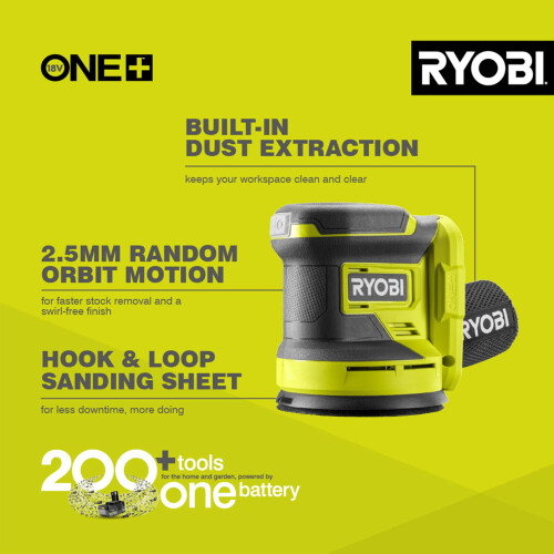 Ryobi RROS18-0 18V ONE+ Cordless Random Orbit Sander (Bare Tool) 2