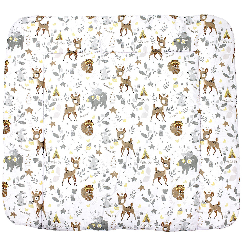 Baby Changing Mat Softly Padded Patterned, Wild Animals, 75 X 85 Cm Tuptam