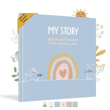 HuBorns - Baby Memory Book & Record Book, 50+ Pages and Stickers, Gifts & Essentials for Newborn, Neutral Keepsake for Boys & Girls