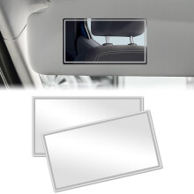 Adiwo 2 Pcs Rectangle Makeup Mirror, Cosmetic Mirror for Cars, Car Visor, Bathroom or Bedroom Wall, Back Car Seat, 15 x 8 cm