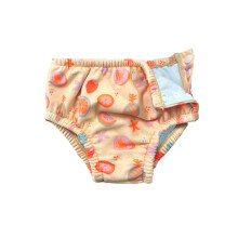 weVSwe Reusable Swim Nappy Baby Girls UPF 50+ Washable Newborn Swimming Diaper Absorbent for Toddlers Swimming Lesson Orange Fruits 0-6 Months