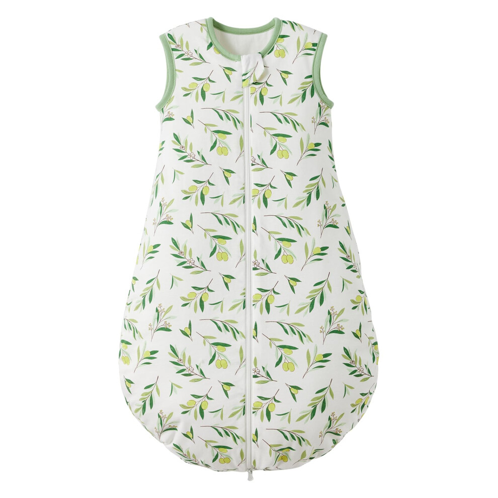 1.5 Tog Baby Sleeping Bag 18-36 Months, 100% Cotton Baby Wearable Blanket For Newborn Sleep Sack, Green Lulumonkey