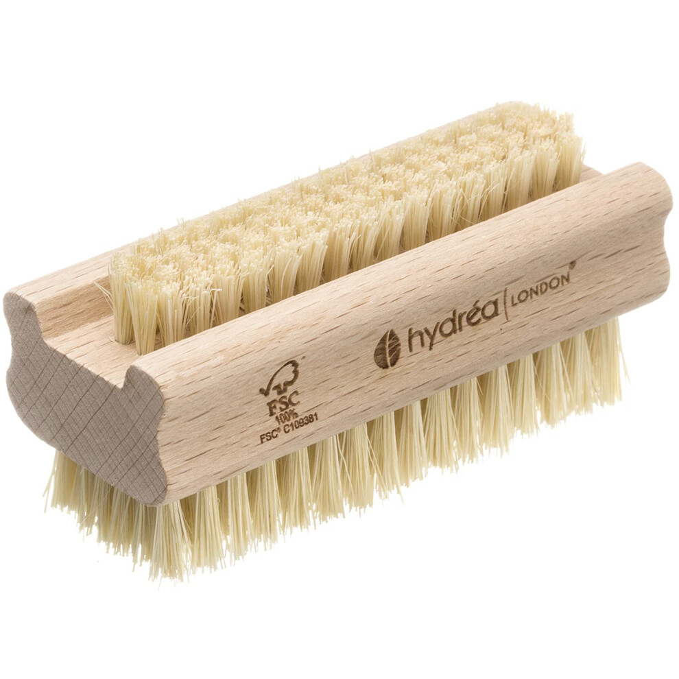 Hydrea London Nail Brush - Double-Sided Pedicure & Manicure Brush With Natural Cactus Bristles - 100% Vegan Hand Scrub, Fingernail Cleaner