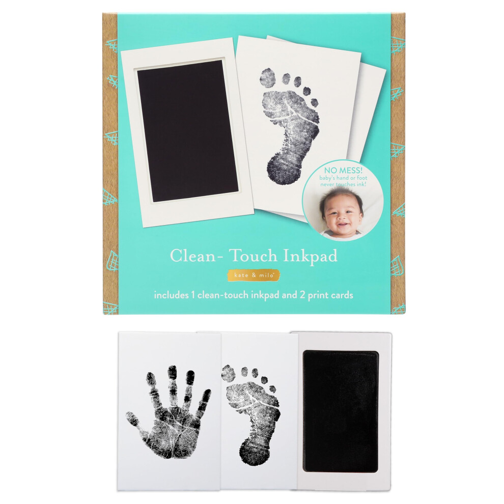 Clean-Touch Ink Pad, Baby Handprint And Footprint Impression Kit, Babyprints Keepsake, Gift For New And Expecting Parents, Ink Black Kate & Milo