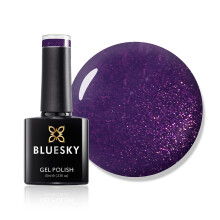 Bluesky Gel Nail Polish, Plum Shine A003, Dark, Glitter, Plum, Purple, Long Lasting, Chip Resistant, 10 ml (Requires Curing Under UV LED Lamp)