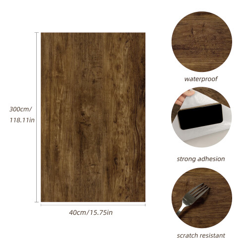 Abyssaly Sticky Back Plastic Roll, Wood Effect Vinyl Wrap Self Adhesive Wallpaper 1