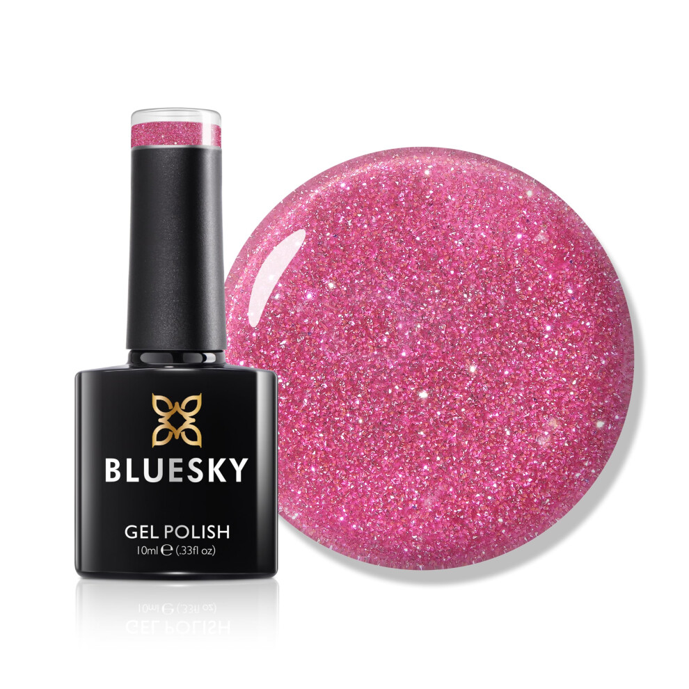Bluesky Gel Nail Polish 10Ml, Sparkle Neon 04, Soak-Off Gel Polish For 21 Day Manicure, Professional, Salon& Home Use Pink