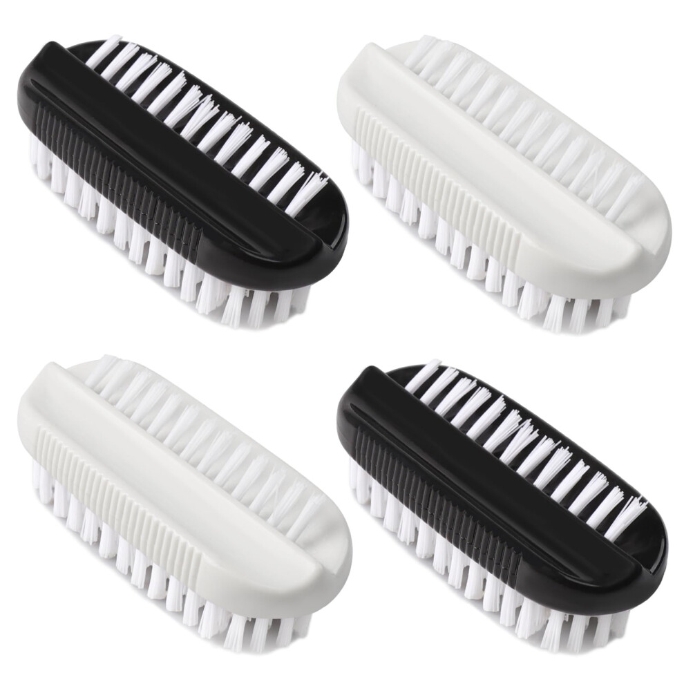 Llmsix 4Pcs Nail Brush For Cleaning Fingernails, Nail Brushes For Cleaning, Two Sided Nails Scrubber Brush For Men Women Fingernail Clean Up Brushes