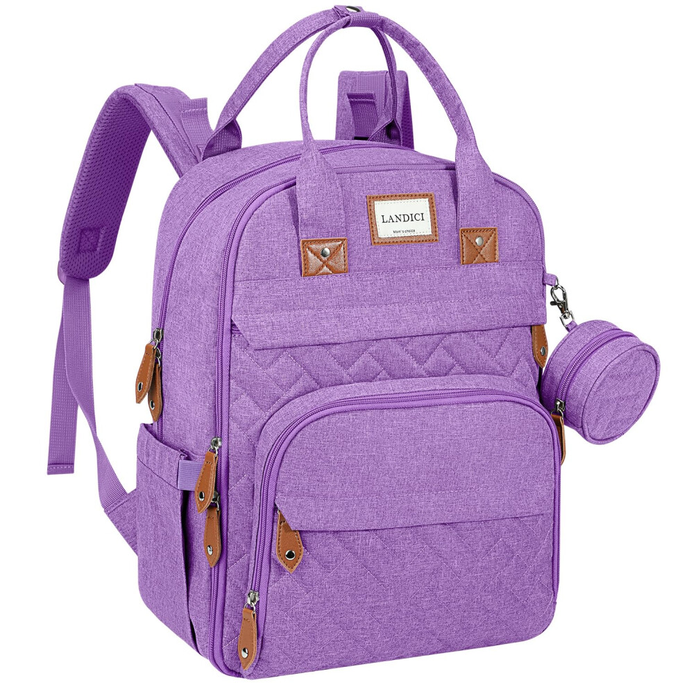 Baby Changing Bag Backpack, Large Nappy Changing Backpack Diaper Bags With Changing Mat, Stroller Straps And Pacifier Case, Multifunction Dol Landici