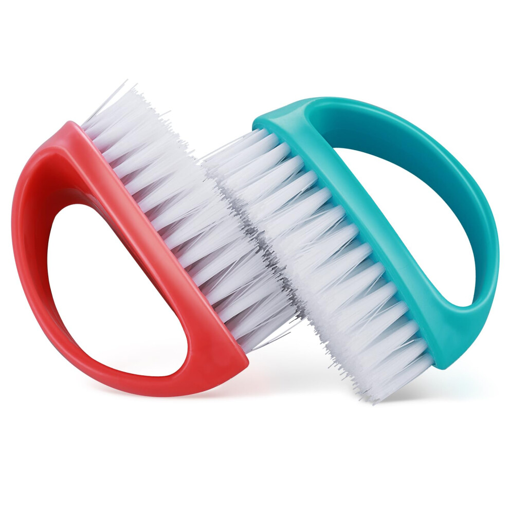 Amaxiu Hand Nail Brushes, 2Pcs Handle Grip Heavy Duty Nail Brushes For Cleaning Fingernails Nylon Firm Stiff Bristles Deep Clean Scrubber For