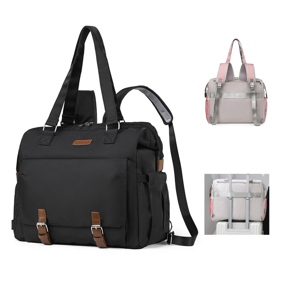 Baby Changing Bag,Travel Diaper Bag Converts Into Backpack,Baby Diaper Tote,Waterproof Multi-Function Large Capacity Mommy Bag For Fexkean