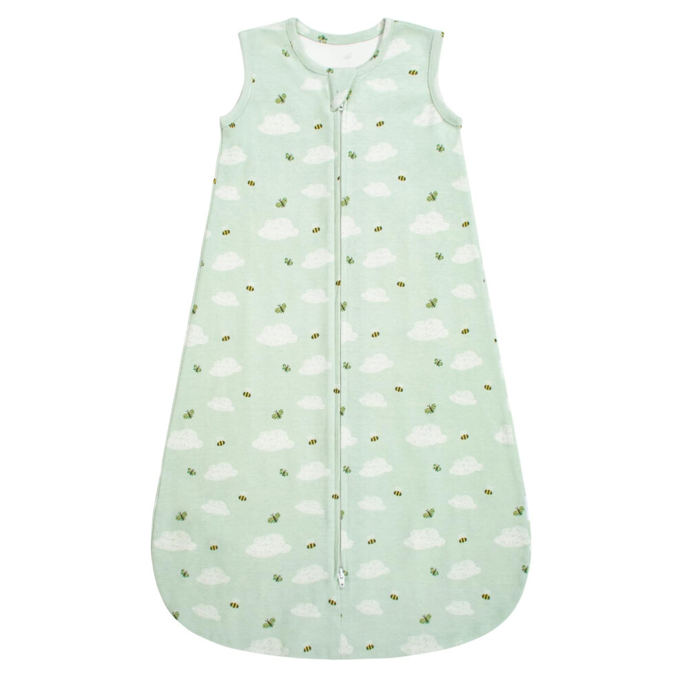 Baby Sleeping Bag 0.5 Tog 6-12 Months 100% Cotton Baby Summer Sleeping Bag Lightweight Sleep Sack, Bees & Clouds Lilbestie