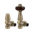 VANCOCO Antique Brass Angled TRV & Lockshield Pair 1/2"15mm 5