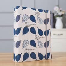 Photo Album 4x6 200 Photos Linen Cover Picture Photo Book for Family Wedding Anniversary Baby Vacation (200 Photos (4x6), Blue Leaves)