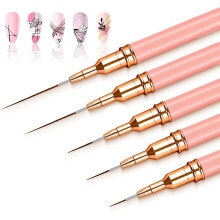 MOXYOY 5Pcs Nail Art Liner Brushes, Fine Thin Nail Art Brush Details Painting Nail Art Brush Tools Set for Long Lines