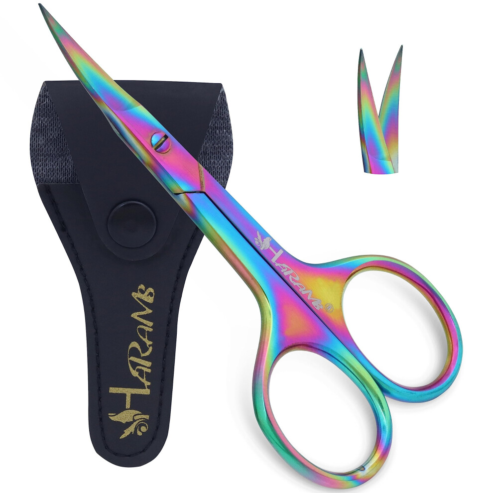 Harams Nail Scissors Strong Curved Blades Multipurpose Beauty Cuticle Toenail Manicure Pedicure, Eyebrows, Eyelash, Nose, Beard, Mustache