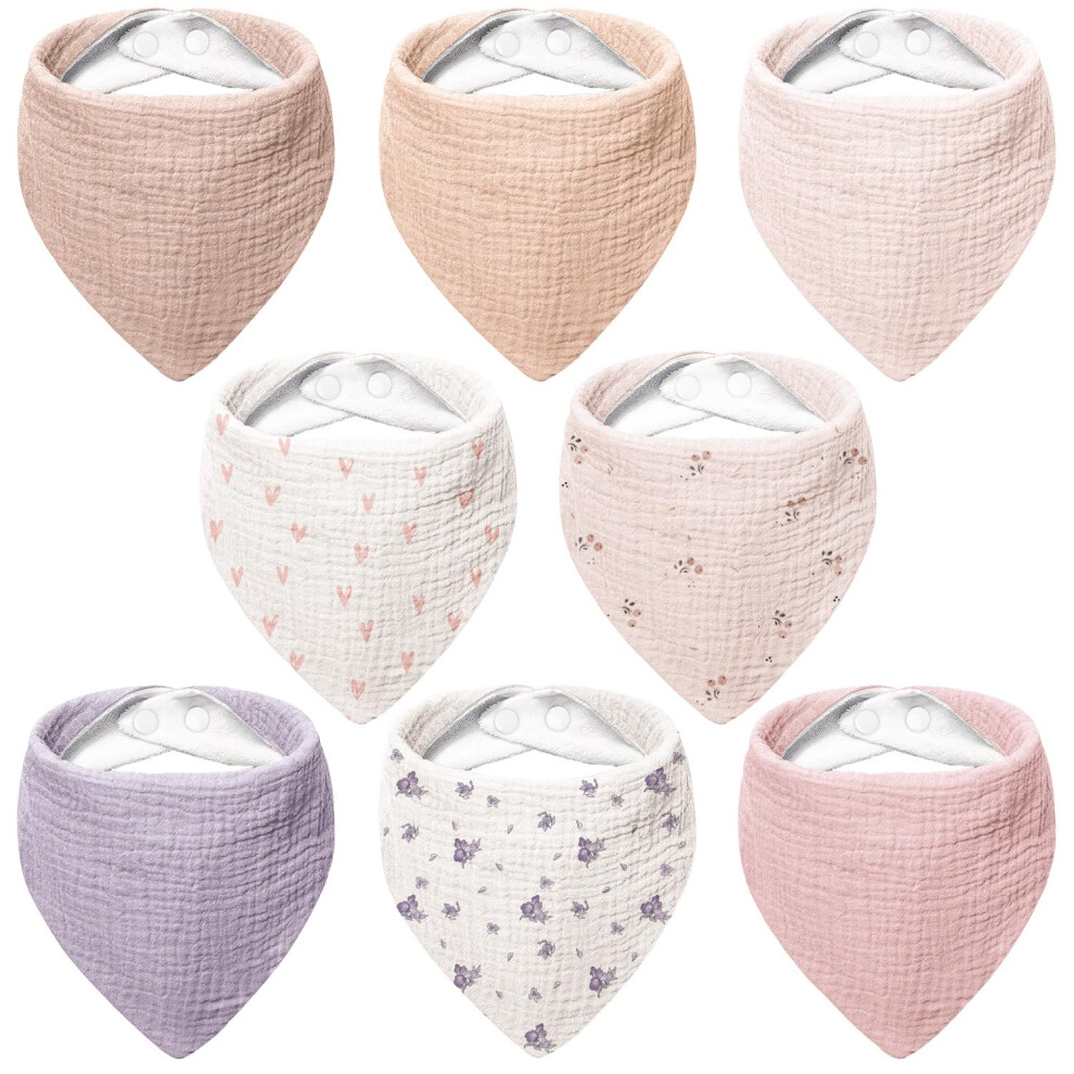 Muslin Baby Dribble Bibs 100% Cotton Baby Bandana Drool Bibs (Spring Garden) Bearmoss