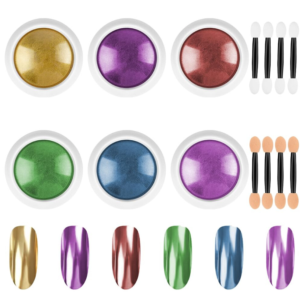 Lophe Chrome Nail Powder, Metallic Mirror Glitter Effect, Chrome Nail Powder For Gel Polish