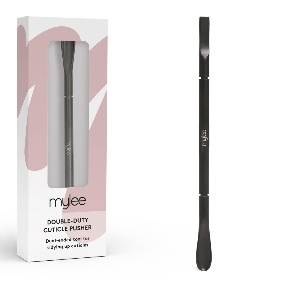 Mylee Black Cuticle Pusher Â Professional, Sleek, Matte Stainless Steel, Duel-Ended Salon-Quality Cuticle Pusher For Nudging Cuticles Back And