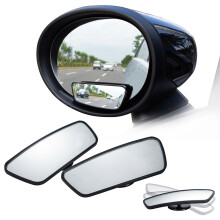 Spurtar 2 Pack Blind Spot Mirrors for Cars, HD Glass Framed Convex Rear View Blind Spot Mirror Stick on with 360 Rotation Adjustable blindspot mirro