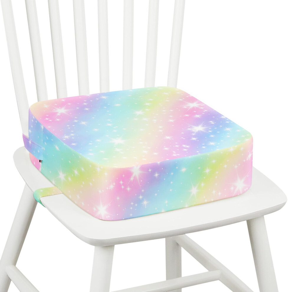 Omedecal Toddler Booster Seat For Dining Table, 10Cm Thick Sponge Kids Booster Cushion With Non-Slip Bottom & 2 Adjustable Straps