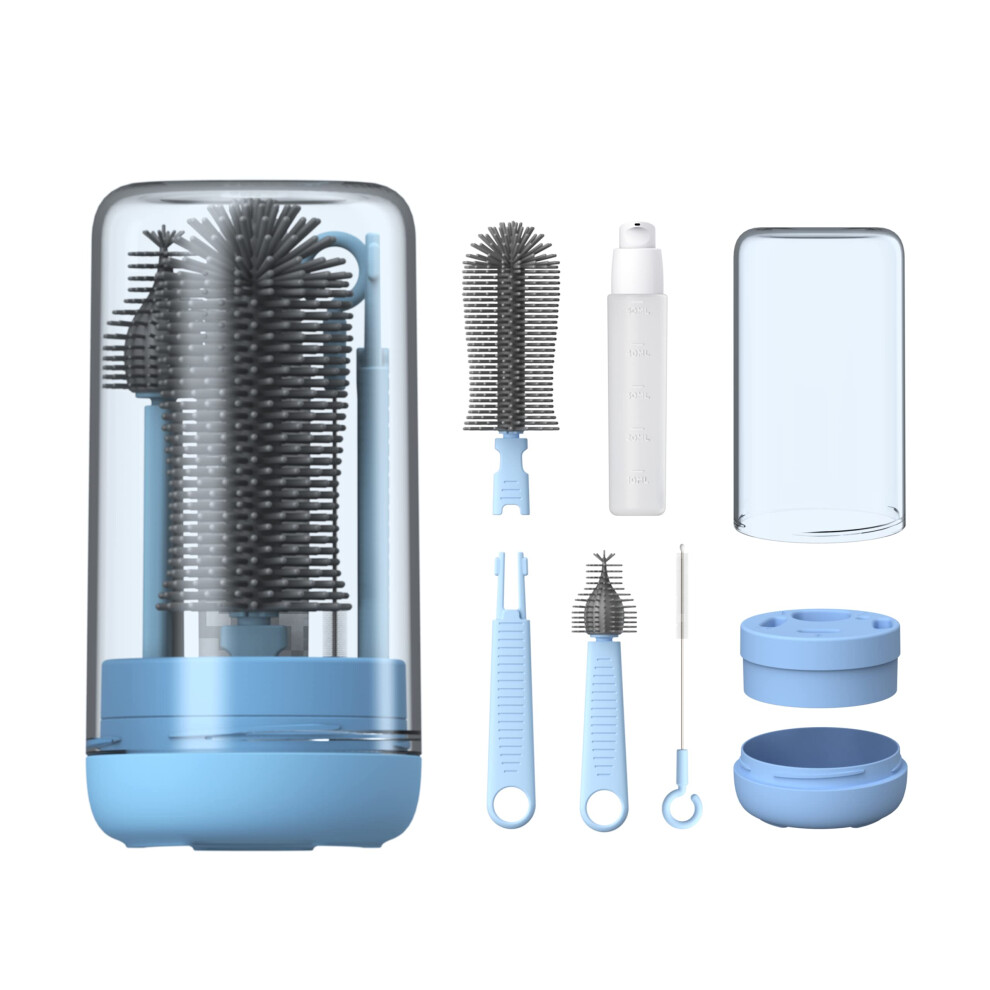 Baby Bottle Brush, Travel Bottle Cleaner Kit With Extendable Silicone Bottle Brush, Nipple Cleaner Brush, Straw Brush, Soap Dispenser Yotime