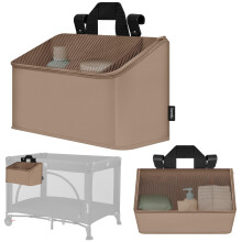 Lionelo Sidepocket Medium Hanging Nursery Organiser 431523 cm – Portable Cot Storage with 3 Zip Compartments & Carry Handle – Fits Travel Cots