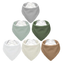 ROXANEPIG 6 Pack Muslin Baby Bibs for Boys Girls, Soft Cotton Baby Drool Bibs, Drooling and Teething Bibs for Infant, Newborn (B)