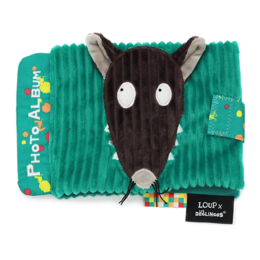 Les Déglingos - Baby Wolf X Auzou Photo Album - 10 Pockets 10 X 15 Cm - Ideal For Nursery - Recycled Padding - Green Les Deglingos