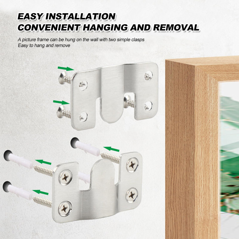 Flush Concealed Mount Bracket, 6 Pairs Interlocking Hang Buckle Heavy Duty With Screws Flush Mount Brackets Mirror Headboard Wall Fixings 53Mm 5051226631511