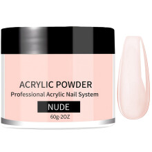 Nude Acrylic Powderfor False Nails 60g - Large Capacity for Extension & Carving - No Lamp Needed