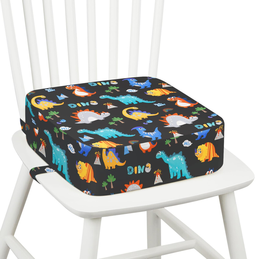 Omedecal Toddler Booster Seat For Dining Table, 10Cm Thick Sponge Kids Booster Cushion With Non-Slip Bottom & 2 Adjustable Straps