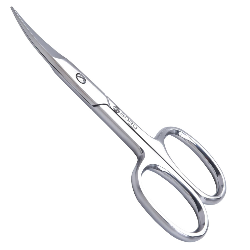 Boro Trade Nail Scissors Curved Cuticle Sharp Multipurpose Beauty & Grooming Shears For Eyebrows, Eyelashes, Toenails, Manicure, Pedicure, Nose