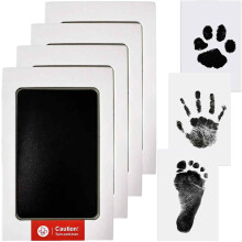 Tianher Baby Hand and Footprint Kit, 4pcs Baby Footprint Kit & Handprint Kit Pet Paw Print Kit with 4 Ink Pads and 8 Imprint Cards Safe for Hands and