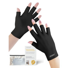 jozidea UV Gloves for Gel Manicures, UPF50+ UV Protection Gloves, Fingerless Design for Nails Protect Hands Anti Sun and UVA UVB light