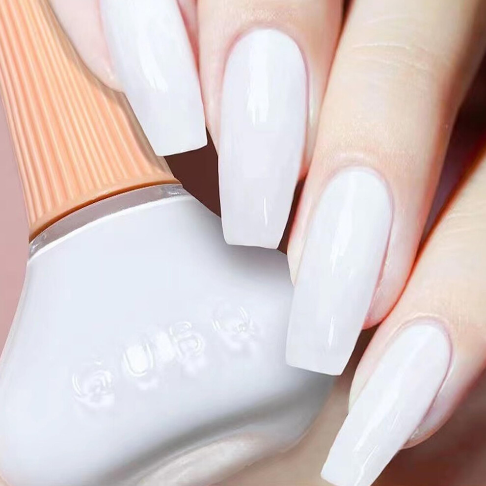 Douborq White Nail Polish Long-Lasting Glossy Nail Art Varnish (37)